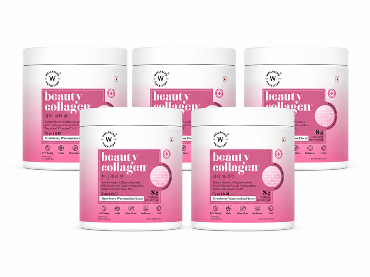 Beauty Korean Marine Collagen Peptides | Strawberry Watermelon Flavour | Hair Skin & Nails Health