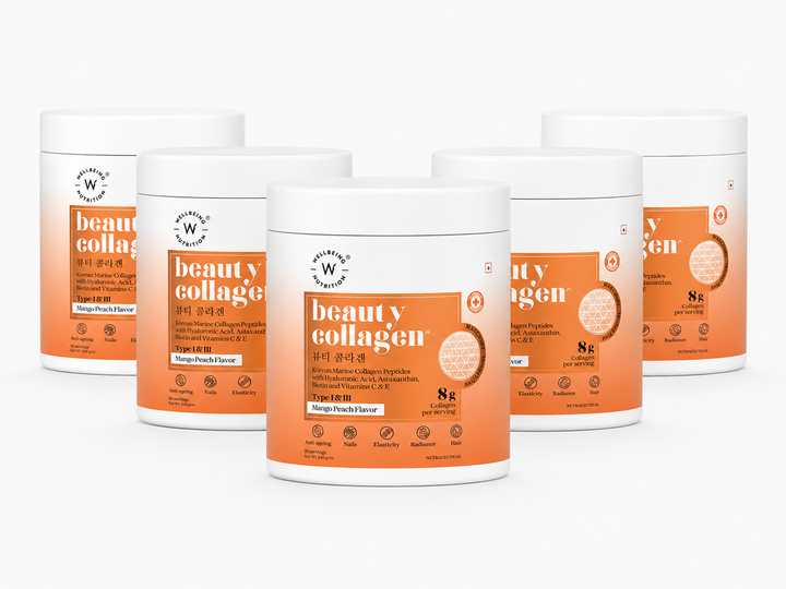 Beauty Korean Marine Collagen Peptides | Mango Peach Flavour | Hair Skin & Nails Health